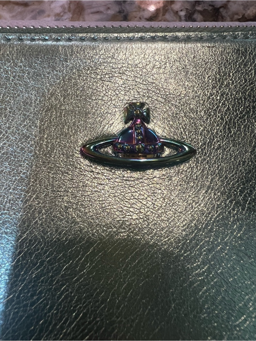 Vivienne Westwood Metallic Mint Green Wristlet Clutch - Picture 3 of 8